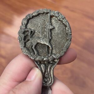 Vintage Metal Unicorn Letter Opener Pewter 1978 Metzke